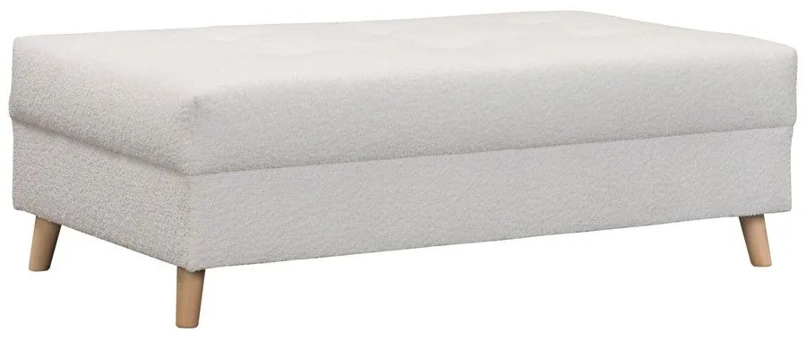 Biely taburet z textílie buklé Ariella – Ropez