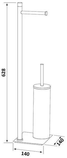 Gedy - Samostoječa WC ščetka z držalom za toaletni papir TRILLY, mat bela