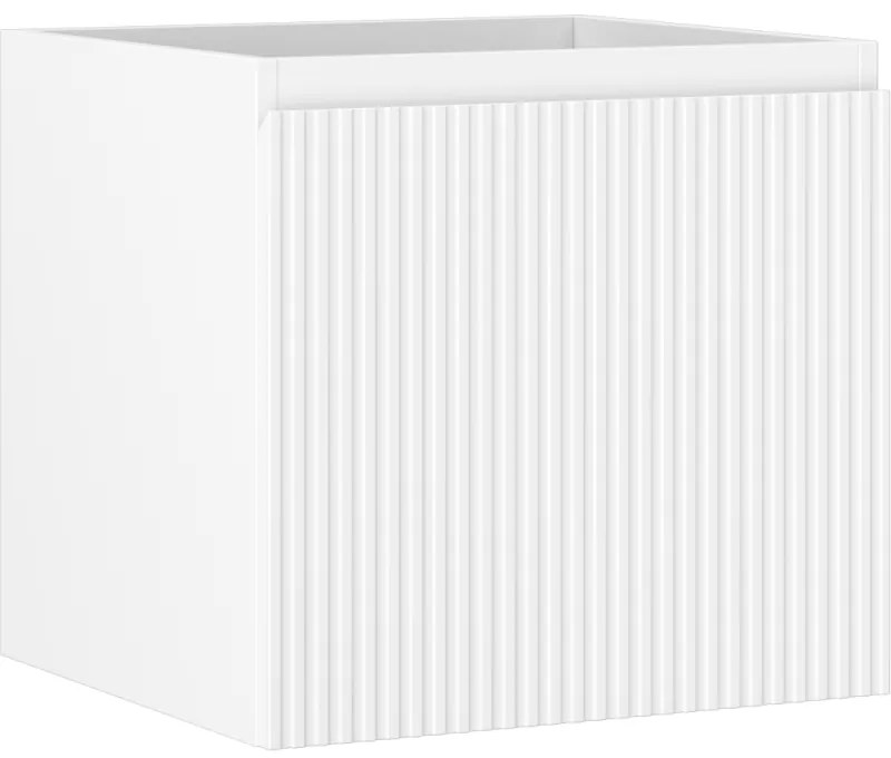 Mexen Rivel, kúpeľňová skrinka 50 cm, 1 zásuvka, drážkovaná, biela matná, 91A20-05047-1-BF01