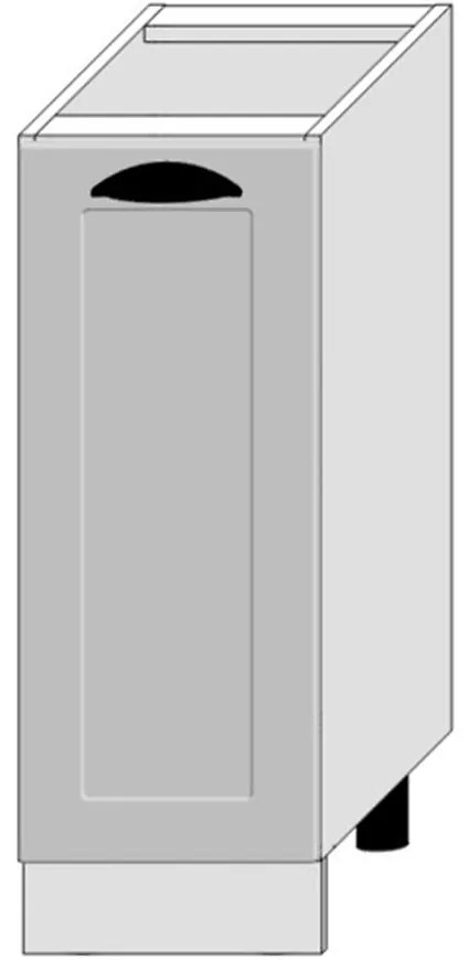 Kuchynská skrinka Adele D30 Pl Šedá Mat/Biely