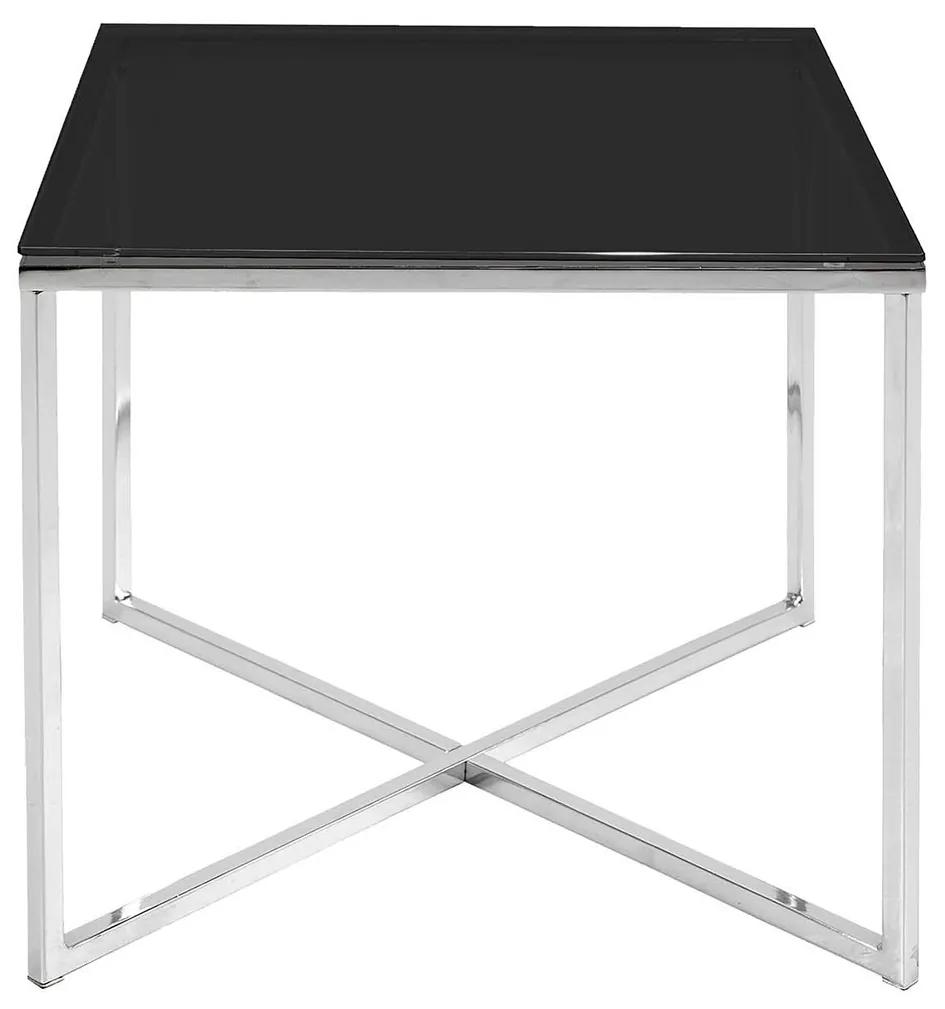 ACTONA Odkladací stolík Cross − čierna 45 × 50 × 50 cm