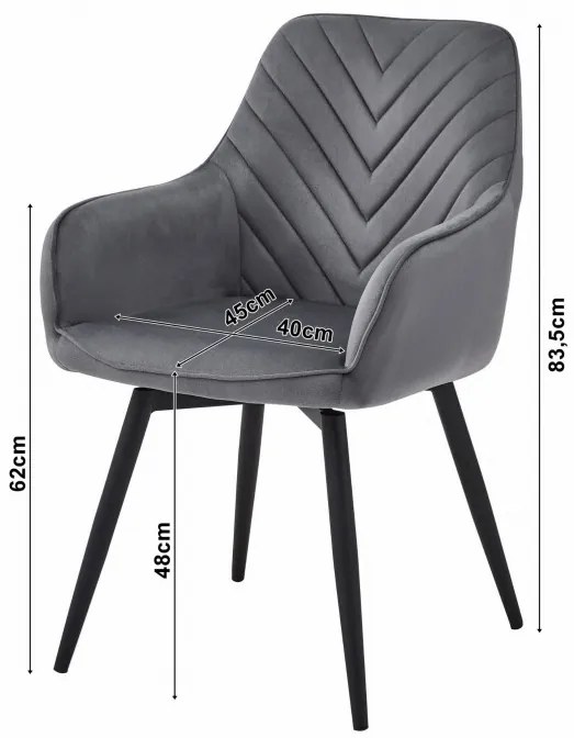 Jedálenská otočná stolička NANA360 zamatová, tmavobéžová (čierne nohy)