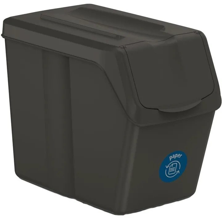 Odpadkové koše na triedený odpad, 4ks x 20l SORTIBOX SLIM - čierne