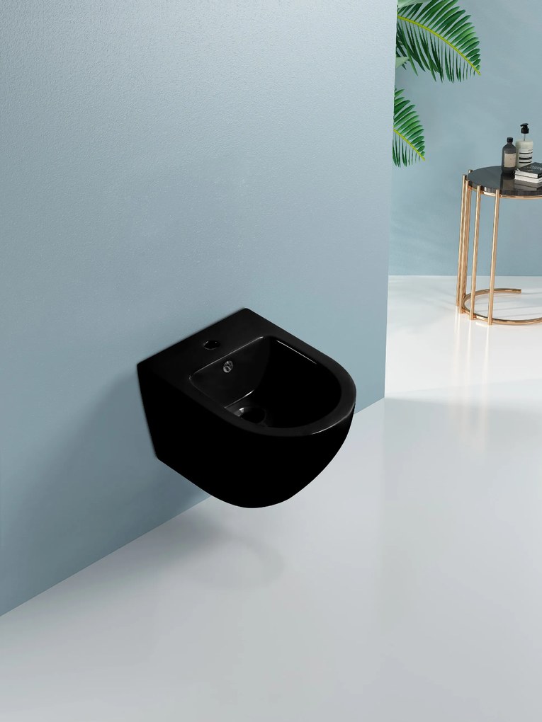 Cerano Fizo, keramický závesný bidet 490x360x370 mm, čierna lesklá, CER-CER-417398