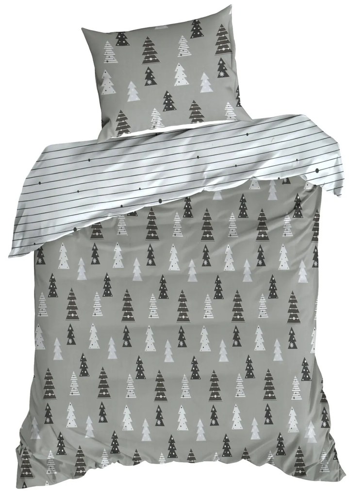 VIANOČNÉ FLANELOVÉ OBLIEČKY LENON 200X220 CM, 2 KS 70X80 CM VZOROVANÉ