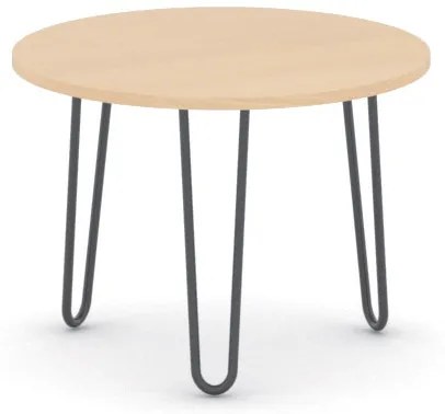 Okrúhly konferenčný stôl SPIDER, priemer 60 cm, čierna podnož, buk