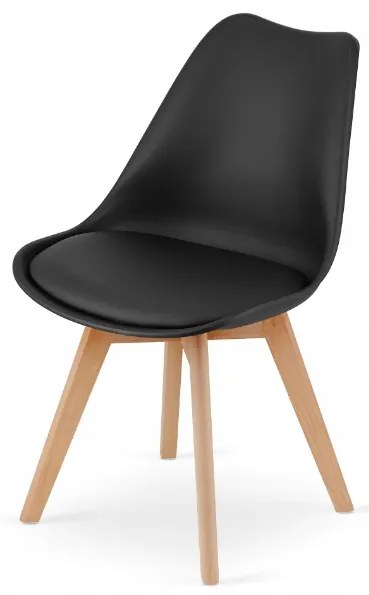 Jedálenský set 1+4, stôl KAMI 80x80 biely + stolička BALI MARK čierna