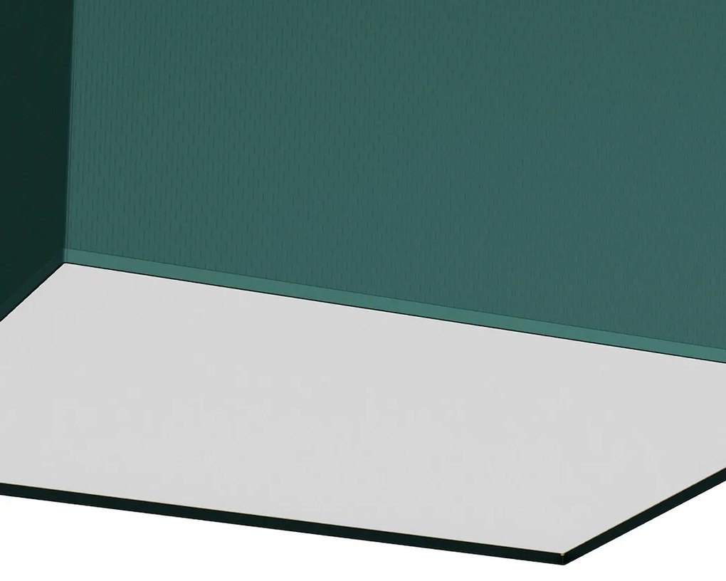Stropné svietidlo Verde Square, 1x zelené textilné tienidlo, (biele plexisklo), (40 cm)