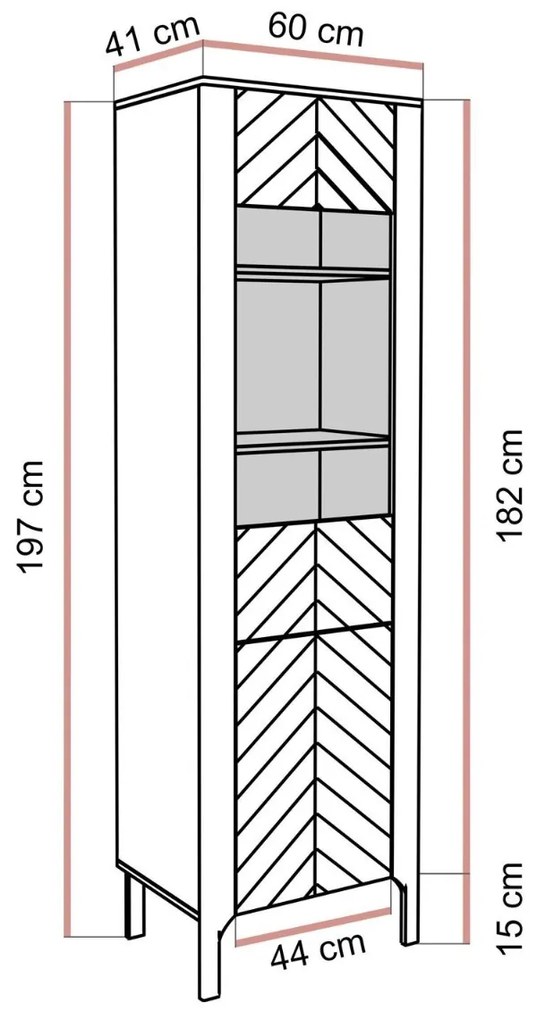 PRESKLENÁ VITRÍNA SALOME KAŠMÍR 60 cm