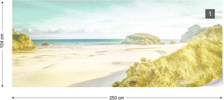 Fototapeta GLIX - Pastel Colours Sandy Beach 3 + lepidlo ZADARMO Vliesová tapeta  - 250x104 cm