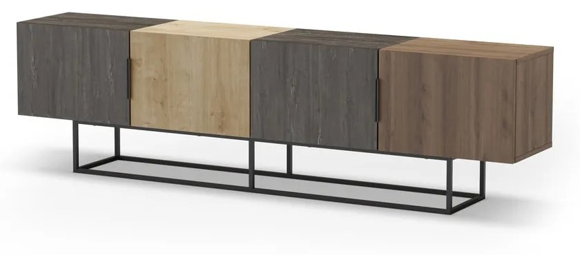TV stolík v dekore duba v prírodnej farbe 200x55 cm Titan – Marckeric