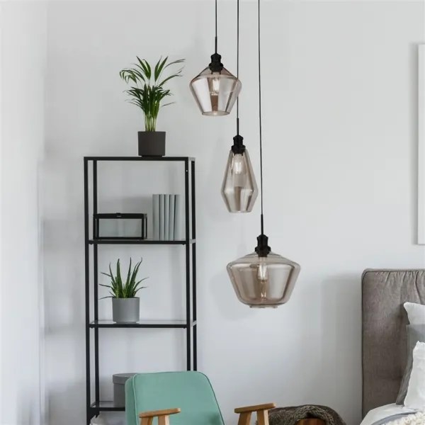 Searchlight 5423-3BK - Luster na lanku MIA 3xE27/60W/230V čierna