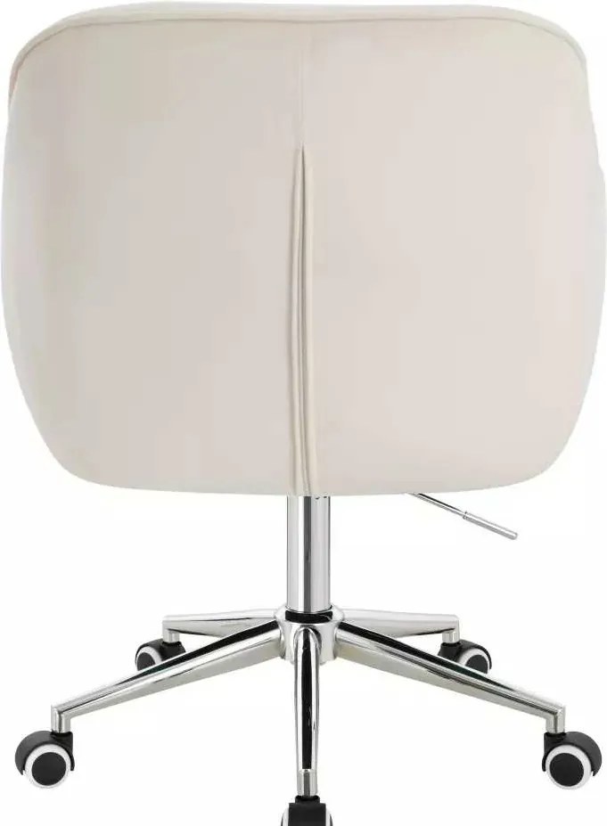 LuxuryForm DESIGN Stolička AVOLA VELUR na striebornej podstave s kolieskami - biela