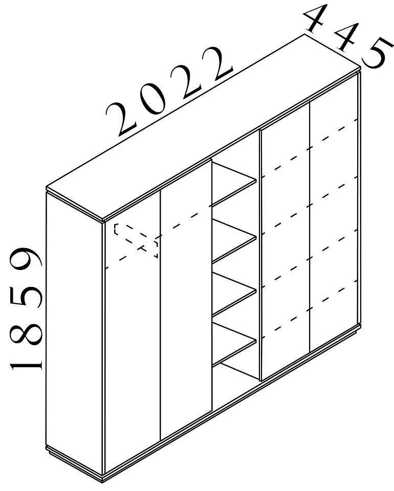 Vysoká šatníková skriňa Creator 202,2 x 44,5 x 185,9 cm, biela / antracit