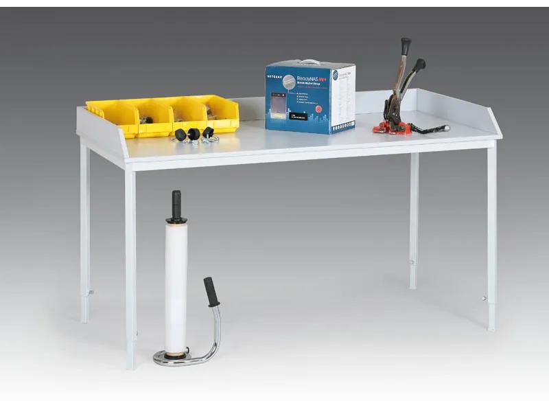 Montážny stôl bez ohrádky, kovové nohy, dĺžka 1600 mm