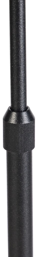 Stojaca lampa čierna so skladaným tienidlom krémová 45 cm nastaviteľná - Parte