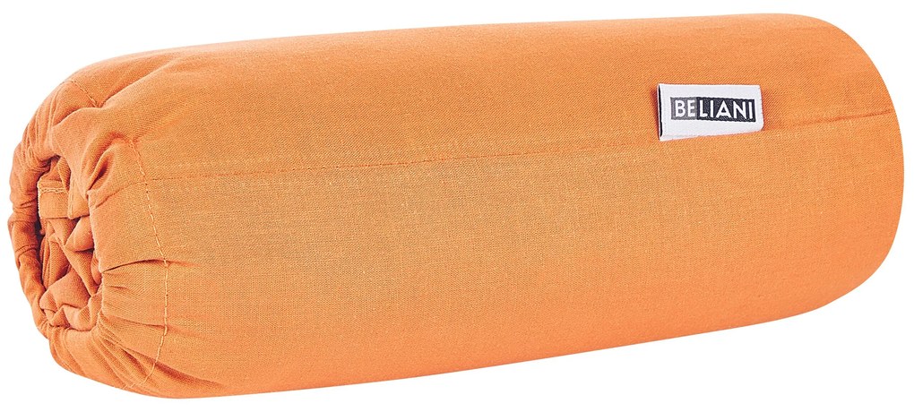 Bavlnená posteľná plachta 200 x 200 cm oranžová JANBU Beliani