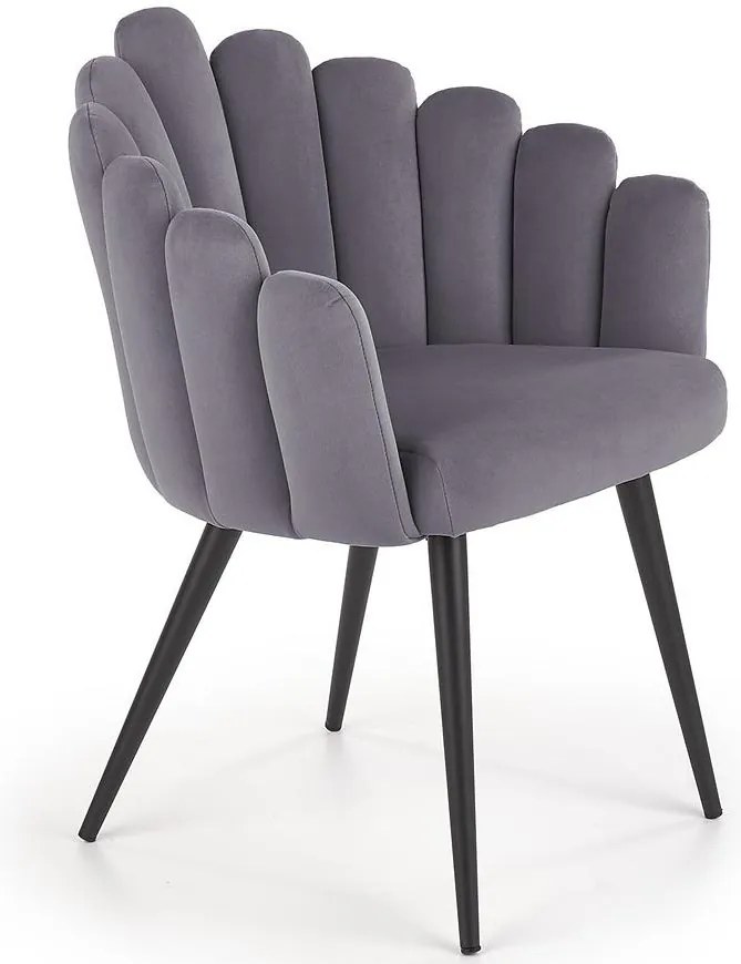 Stolička K410 Velvet/Kov Šedá