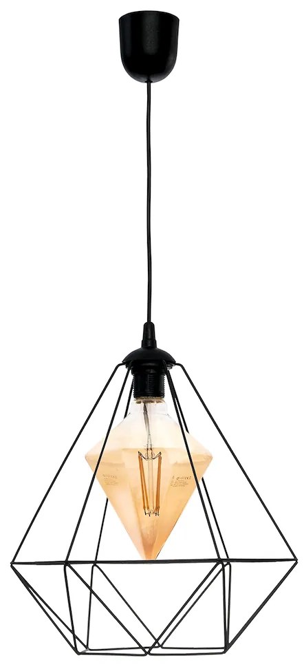 Závesné svietidlo Alambre, 1x čierne drôtené tienidlo, b