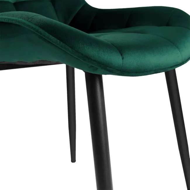 Jedálenská stolička NORMAN zamatová, tmavozelená