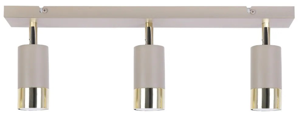 Bodové svietidlo Hugo, 3x béžové/zlaté kovové tienidlo, (možnosť polohovania)