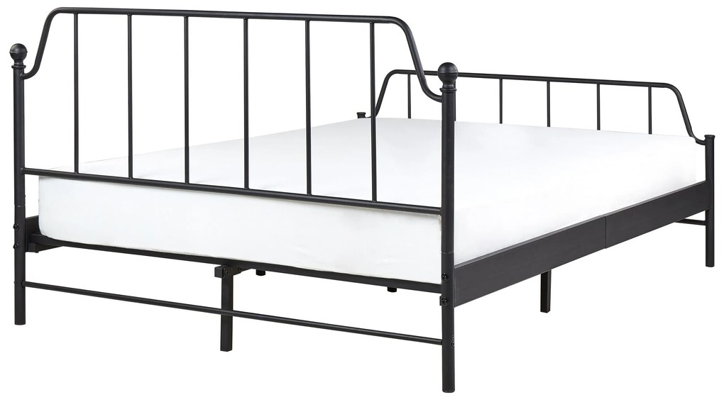 Kovová posteľ 140 x 200 cm čierna MAURESSAC Beliani