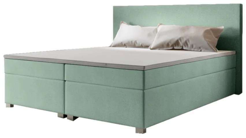 Čalúnená postel Boxspring ISLAND + matrac + rošt - cosmic 16 / 140x200 / s vrchným matracom