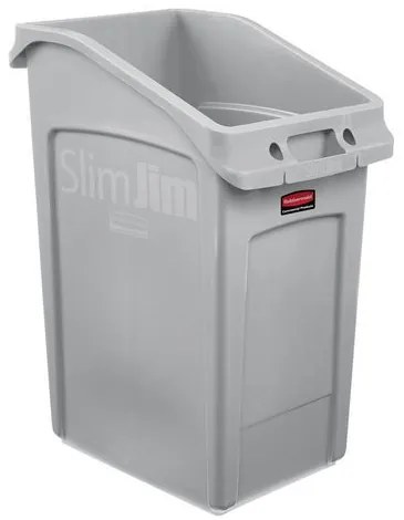 Plastový odpadkový kôš Rubbermaid Slim Jim Under Counter na triedený odpad, objem 87 l, sivý