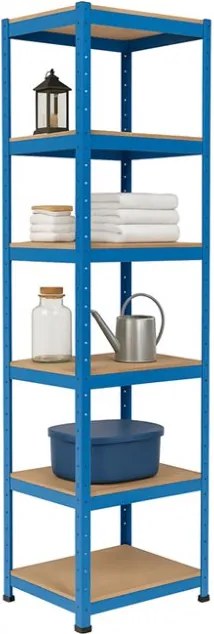 Regál 180x40x40 cm lakovaný 5-policový, nosnosť 875 kg - modrý - 2ks
