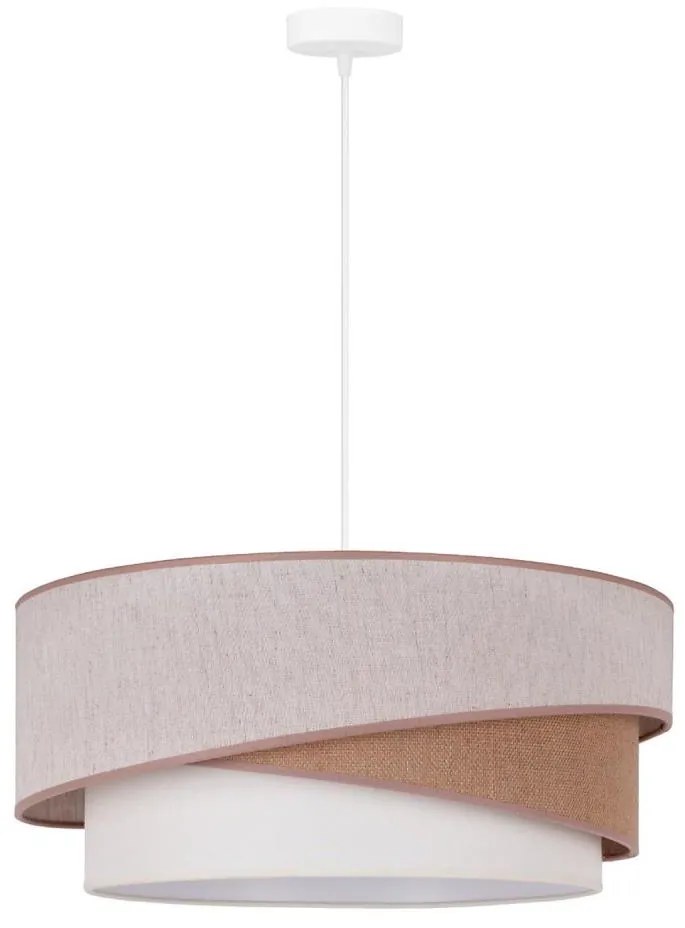 Duolla - Luster na lanku KOBO 1xE27/15W/230V pr. 45 cm béžová/hnedá/biela 600255