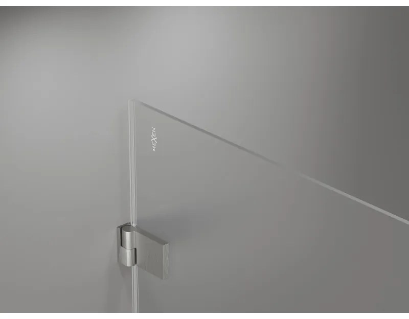 Mexen Lunar-B, výklopný sprchový kút ľavý 75 x 70 cm, 8mm číre sklo, oceľový profil, 832-075-070-97-00-L