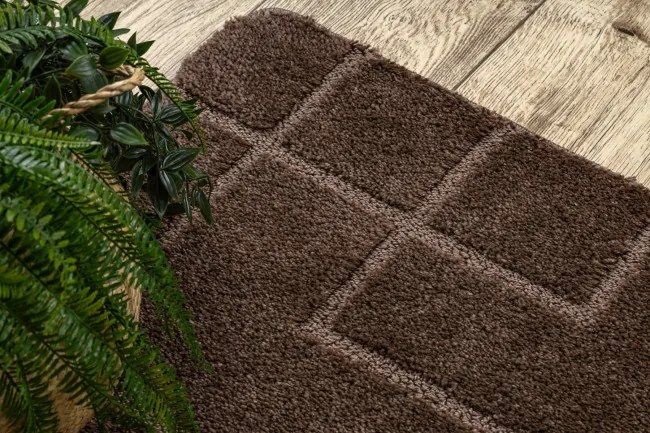 Kúpeľňový koberček SUPREME LINES línie, hnedý