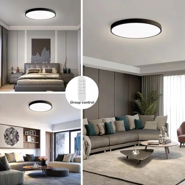 Immax NEO 07313L-LED SEMPLICI - stmievateľné stropné svietidlo 96 W/230 V, priemer 80 cm, Tuya Wi‑Fi, čierne, s diaľkovým ovládaním