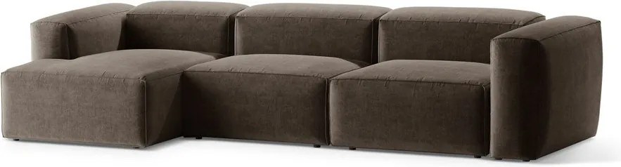 Hnedá rohová pohovka (ľavý roh/s leňoškou) Bergamo – Cosmopolitan Design