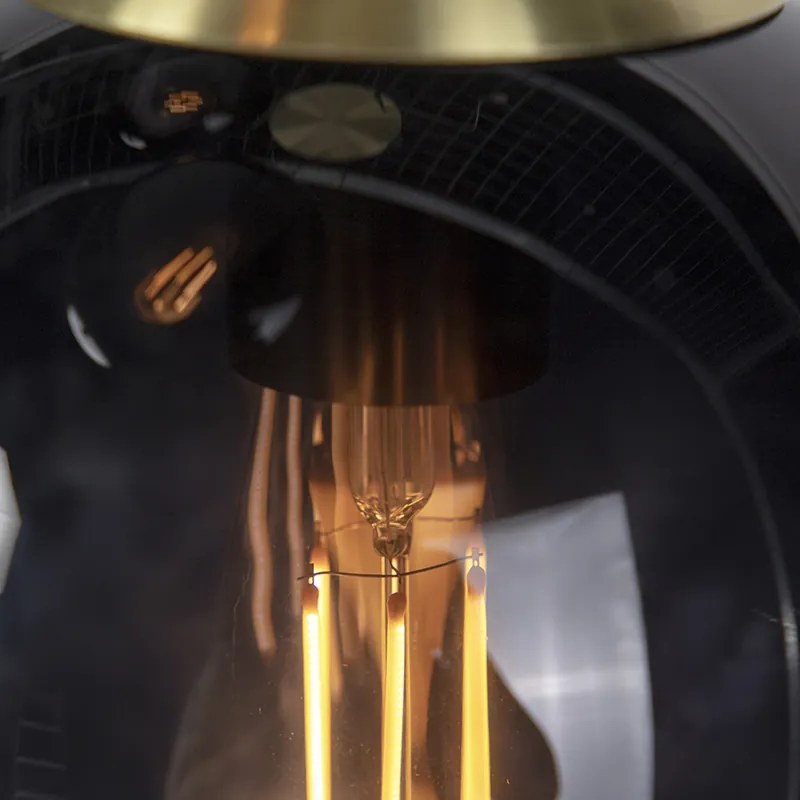 Inteligentné závesné svietidlo mosadzné s čiernym sklom 3-svetlá vrátane WiFi ST64 - Pallon