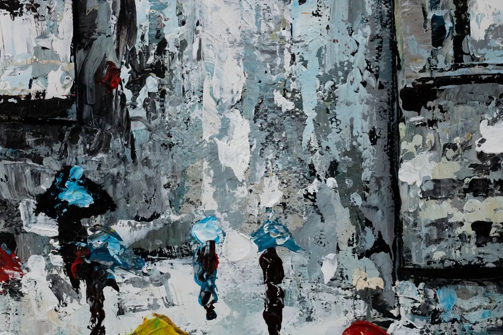 Maľovaný obraz na stenu MESTO 70x70 cm