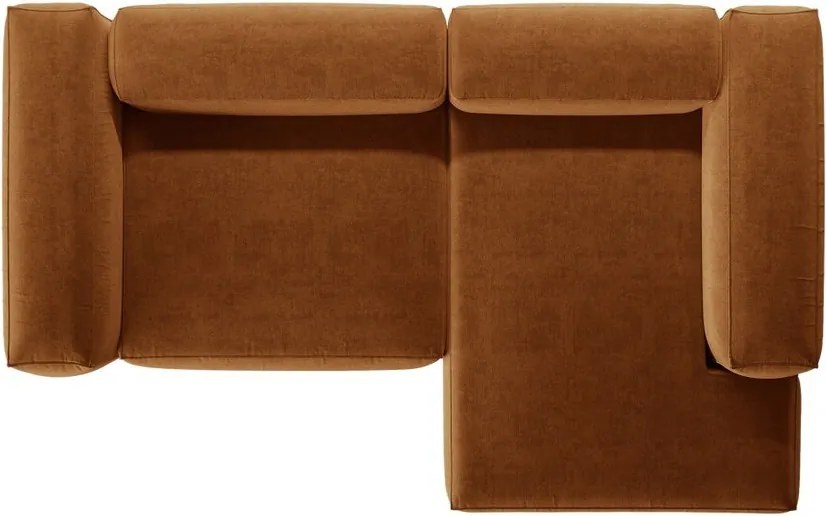 Rohová pohovka v tehlovej farbe (pravý roh/s leňoškou) Bergamo – Cosmopolitan Design