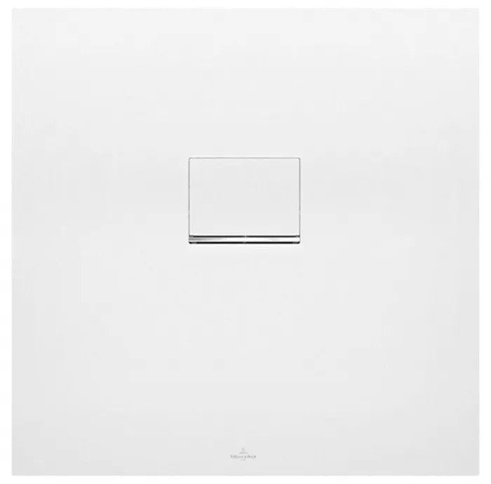 VILLEROY &amp; BOCH Squaro Infinity štvorcová sprchová vanička z materiálu Quaryl, v úrovni podlahy/do niky, protišmyk (C), 800 x 800 x 40 mm, Stone White, UDQ8080SQI1IV-RW