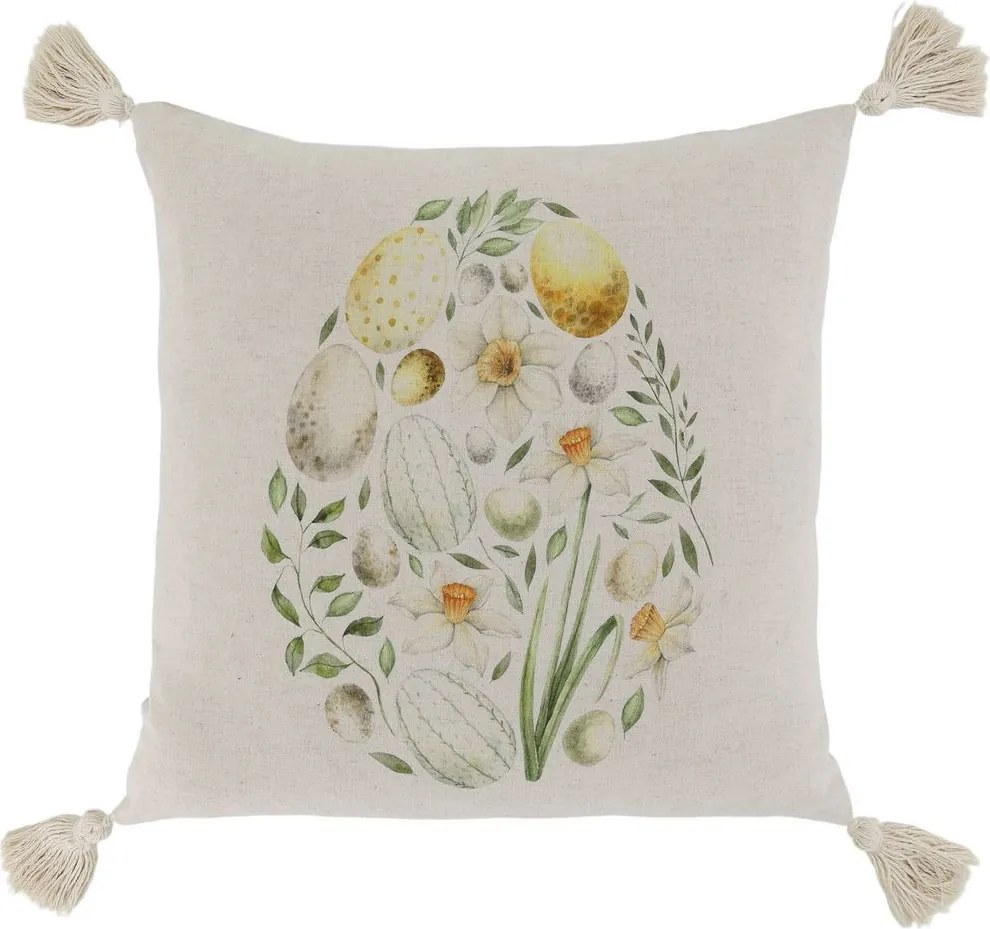 Béžová ľanová obliečka na vankúš Aix - 50*50 cm