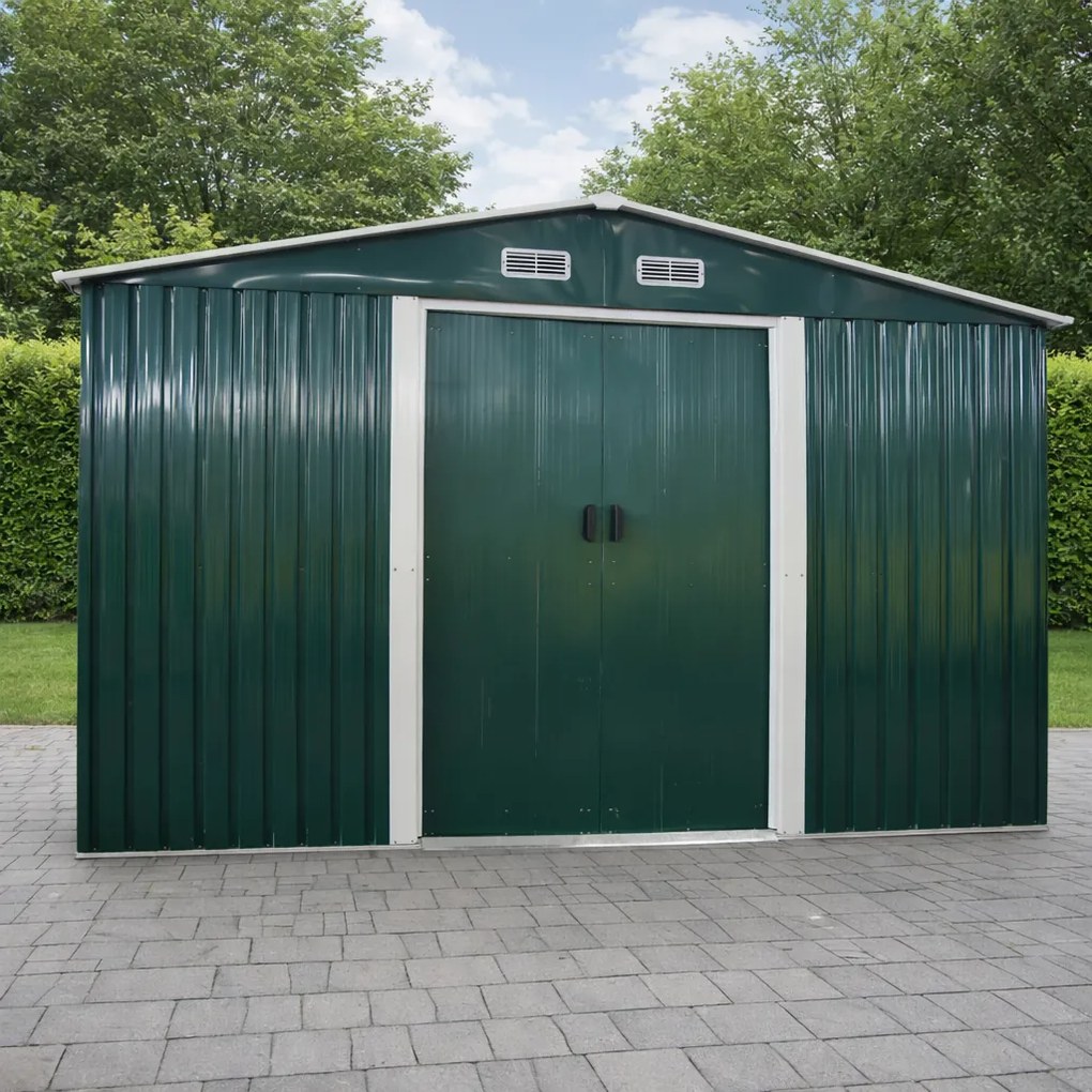 Záhradný domček BestBerg BBSH-1113GR / 13,3 m² / 342,5 x 389 x 202 cm / zelená