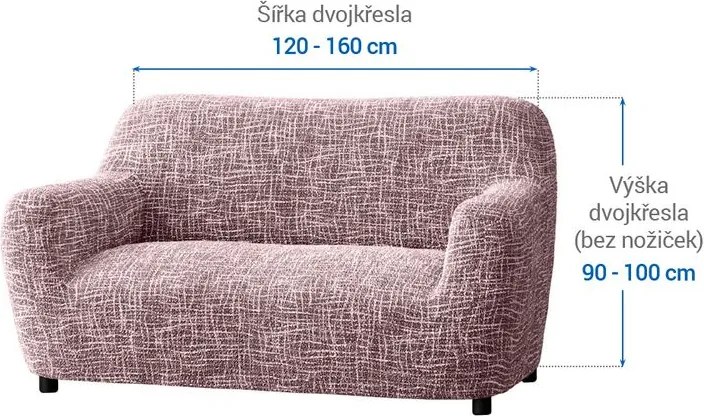 Bielastické poťahy GRAFITI NOVÉ gaštanovo hnedé dvojkreslo (š. 120 - 160 cm)