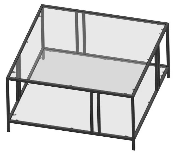 Konferenčný stolík Uranus Black s transparentným sklom