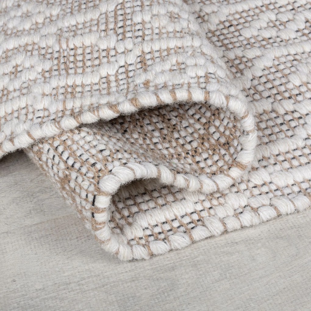 Flair Rugs, Ručne tkaný kusový koberec Nur Wool Dream Natural, 80x150, béžová, obývacia izba