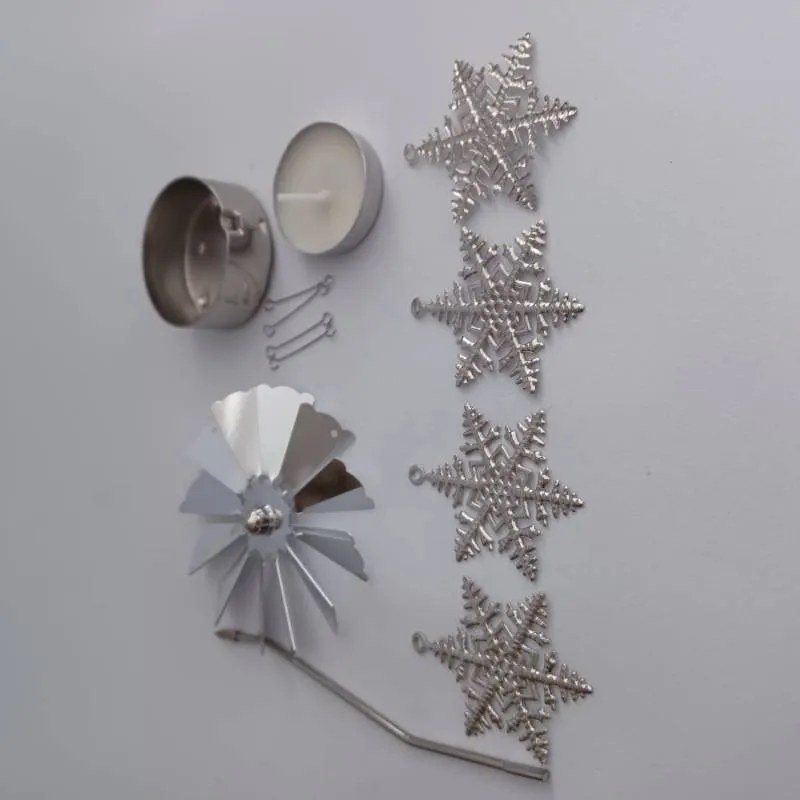 DECOLED Anjelský prsteň, 8 x 13 cm, snehové vločky, striebro