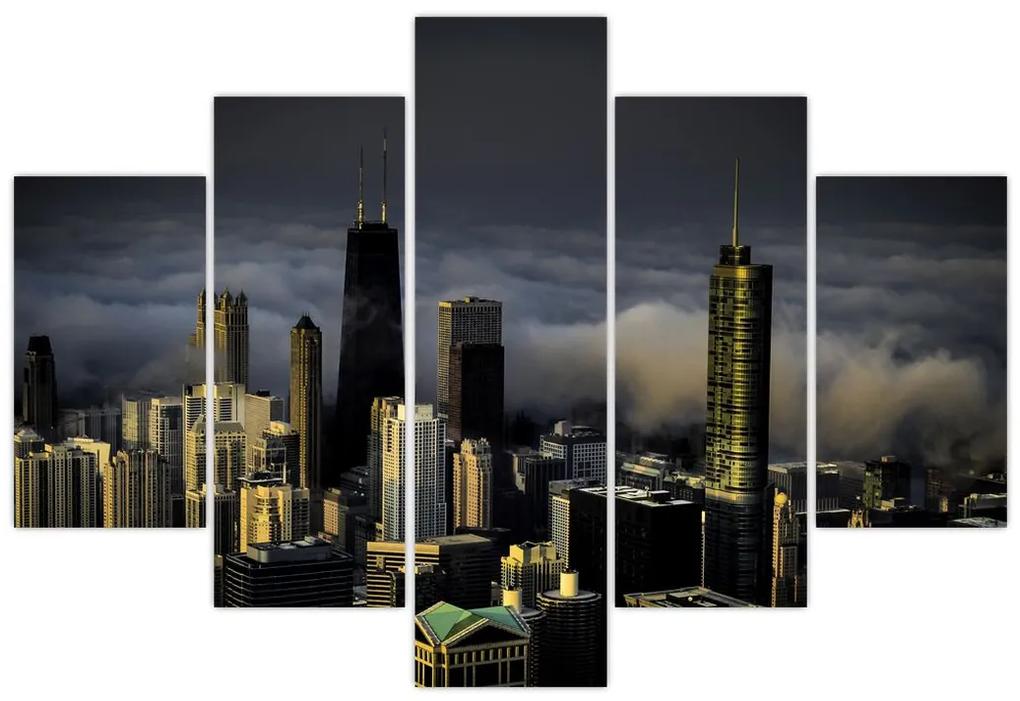 Obraz mesta v oblakoch (150x105 cm)