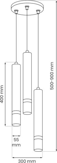 Brilagi - Luster na lanku POKER 3xGU10/25W/230V béžová