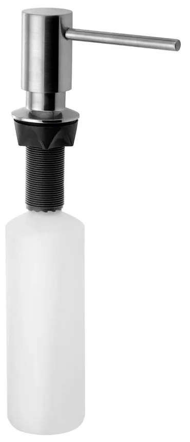 Plastový zápustný dávkovač mydla v matne striebornej farbe 350 ml – Sapho