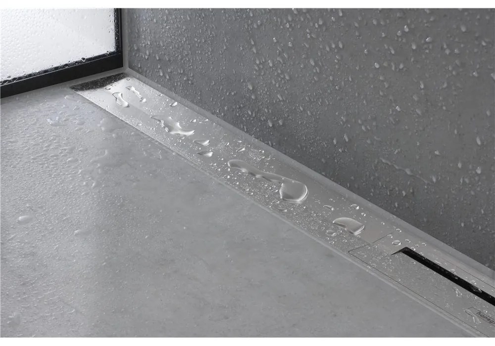 HANSGROHE RainDrain Flex vrchná sada sprchového žľabu 70 cm, skracovateľná, pre inštaláciu ku stene, oceľ nerezová kartáčovaná, 56050800