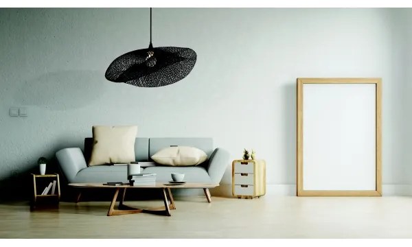 Zambelis 19108 - Luster na lanku 1xE27/40W/230V bambus/čierna