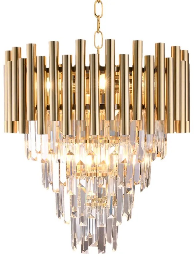 Luster Madison, 1x krištáľové/zlaté kovové tienidlo, (fi 45cm), g